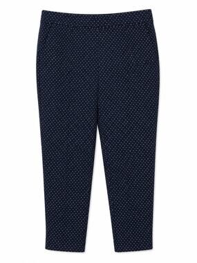 Eliane Rose Polka Dot Pants Navy Blue White Slim Fit Ankle Womens Size 14W